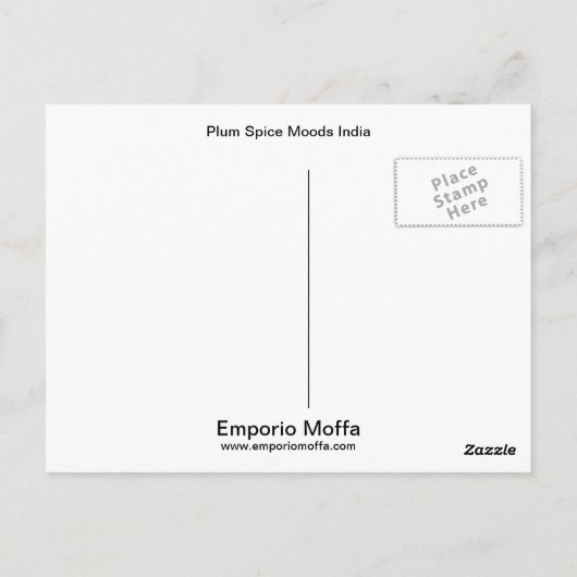 Plum Spice Moods India Briefkaart (Achterkant)