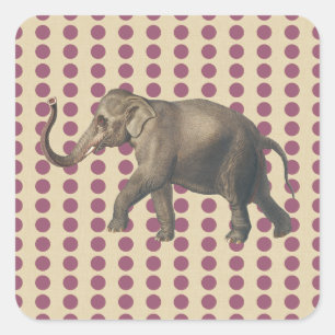 Plum Spice Moods Stippen met olifant Vierkante Sticker
