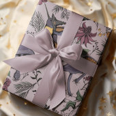 Plum Spooky Enchanted Hummingbird Garden Cadeaupapier