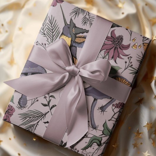 Plum Spooky Enchanted Hummingbird Garden Cadeaupapier