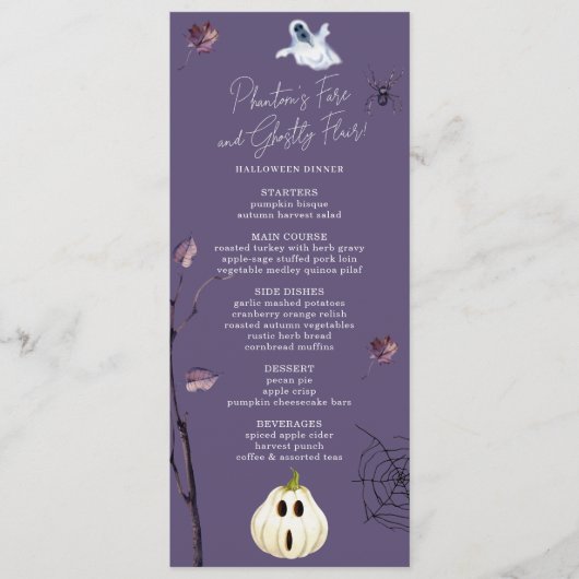 PLUM SPOOKY POMPOEN SPIN HERFST SPOOK HALLOWEEN MENU (Voorkant)