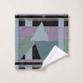 Plum Steel Moss Geometric Whimsical™ Bad Handdoek (Wasdoekje)