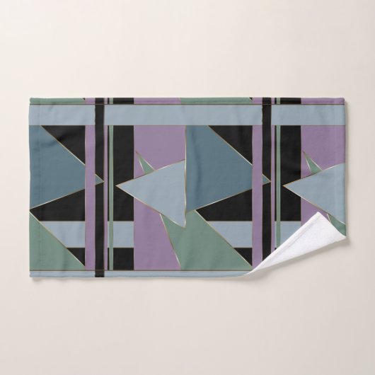 Plum Steel Moss Geometric Whimsical™ Bad Handdoek (Handdoek)