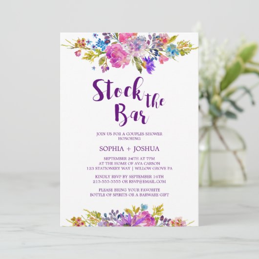 Plum Stock de Bar Koppels Douche Kaart (Staand voorkant)