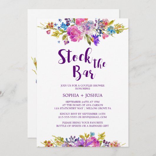 Plum Stock de Bar Koppels Douche Kaart (Voorkant / Achterkant)