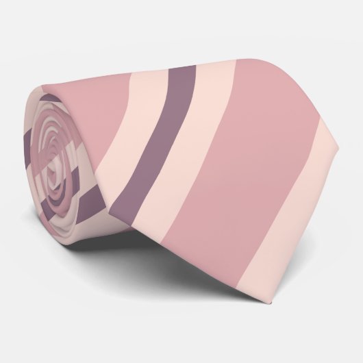 Plum, stoffige roze en perzik strepen stropdas (Opgerold)