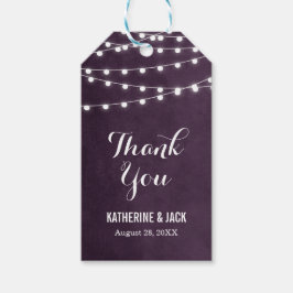 Plum String Lights Bedankt Favor Tags Cadeaulabel