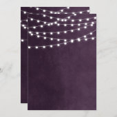 Plum String Lights Blank Uitnodiging Sjabloon (Voorkant / Achterkant)
