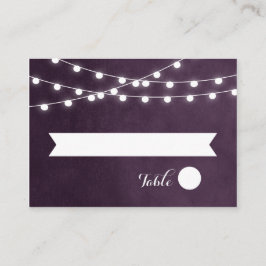 Plum String Lights Bruiloft Escort Kaarten Plaatskaartje