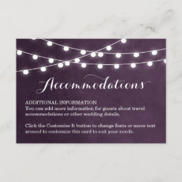 Plum String Lights Bruiloft invoegen Kaart