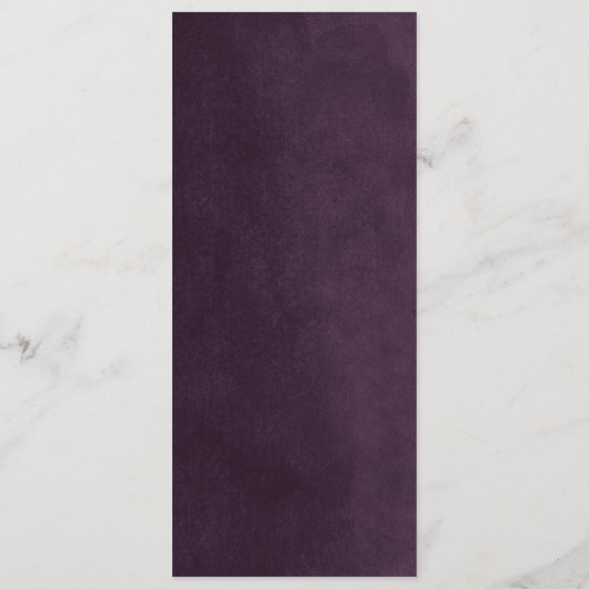 Plum String Lights Bruiloft Menu Kaart (Achterkant)