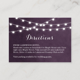 Plum String Lights Bruiloft Routebeschrijving invo Informatiekaartje