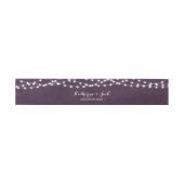 Plum String Lights Wedding Invitation Belly Band Uitnodigingen Wikkel (Vlak)