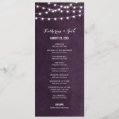 Plum String Lights Wedding Program Programmakaart (Voorkant)