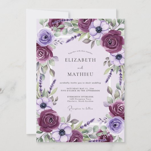 Plum Sublime Spring Wedding Kaart (Voorkant)
