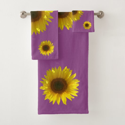 Plum - Sunflower Bad Handdoek (Insitu)
