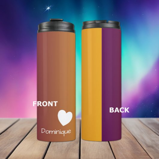 Plum Sunset Gradient Thermische Tumbler met een ha Thermosbeker