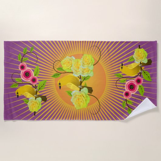 Plum Sunshine & Dew Drops Strandlaken (Voorkant)