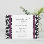 Plum Swirl Rehearsal Dinner Kaart (Staand voorkant)