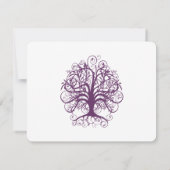 Plum Swirl Tree Wedding Response Kaart (Achterkant)