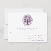 Plum Swirl Tree Wedding Response Kaart (Voorkant)