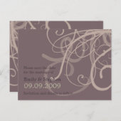 Plum Swirls · Save the Date Briefkaart (Voorkant / Achterkant)