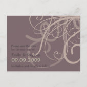Plum Swirls · Save the Date Briefkaart (Voorkant)
