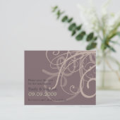 Plum Swirls · Save the Date Briefkaart (Staand voorkant)