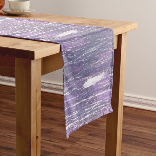 Plum Table | Paarse Zilveren Splatter-penseelstree Korte Tafelloper (Voorbeeld)