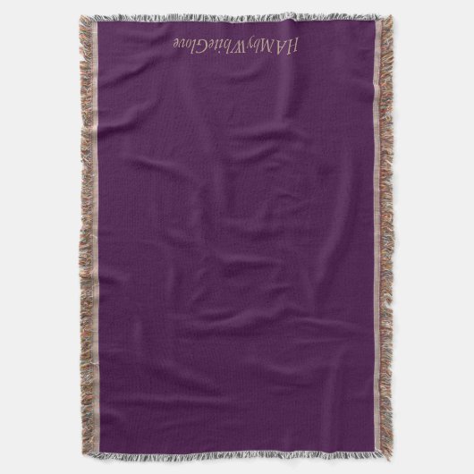 Plum/Tan - Throw Blanket - HAMbyWhiteGlove Deken (Voorkant Verticaal)