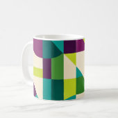 Plum Teal Geometric Abstract Koffiemok (Voorkant links)