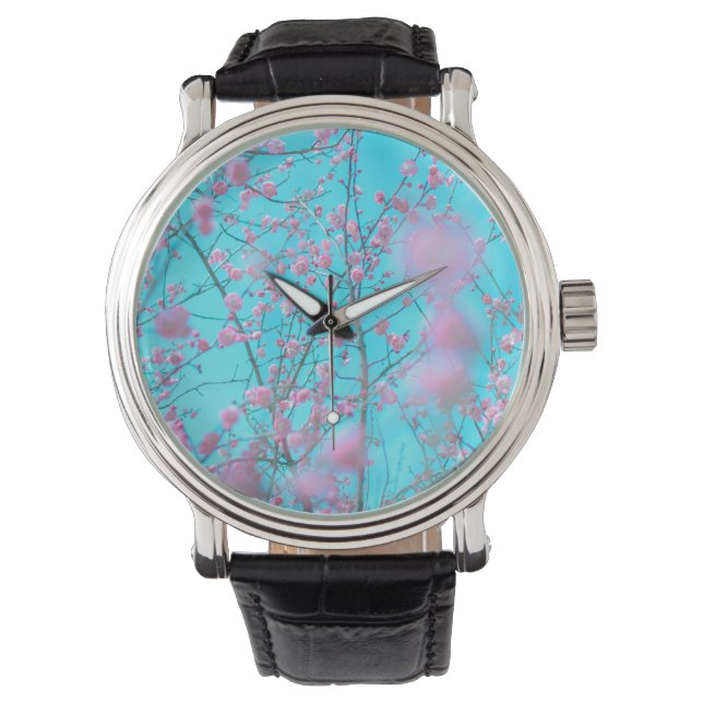 Plum Tree Blossom Horloge (Voorkant)