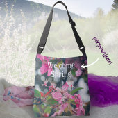 Plum Tree Branch met roze bloemen Crossbody Tas