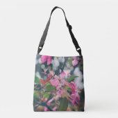Plum Tree Branch met roze bloemen Crossbody Tas (Achterkant)