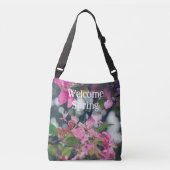 Plum Tree Branch met roze bloemen Crossbody Tas (Voorkant)