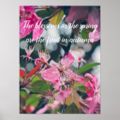 Plum Tree Branch met roze bloemen Poster (Voorkant)