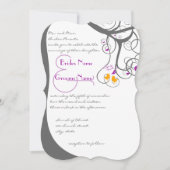 Plum Tree Swirls Tortelduifjes Weddenschap Kaart (Voorkant)