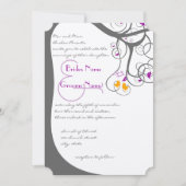 Plum Tree Swirls Tortelduifjes Weddenschap Kaart (Voorkant)