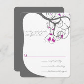 Plum Tree Swirls Tortelduifjes Weddenschap RSVP Kaartje (Voorkant / Achterkant)