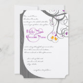 Plum Tree Wood Grain Tortelduifjes Weddenschap Kaart (Voorkant)