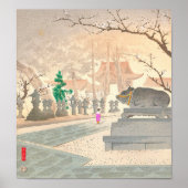Plum Trees op Kitano Shrine Tokuriki Tomikichiro Poster (Voorkant)