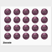 Plum Two Hearts Intertwined Wedding Ronde Sticker (Vel)