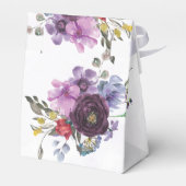 Plum Ultra Violet Botanical Rustic Peony Wedding Bedankdoosjes (Achterkant)