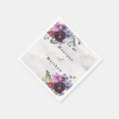 Plum Ultra Violet Botanical Rustic Peony Wedding Servet (Hoek)