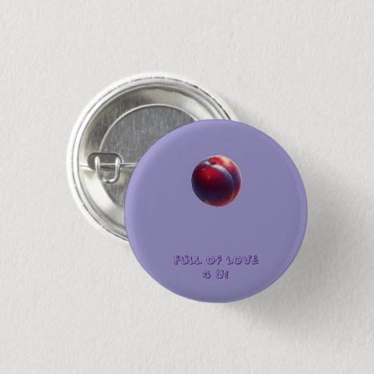 Plum Valentines Ronde Button 3,2 Cm (Voorkant /achterkant)