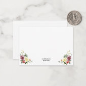 Plum Vanilla Floral Gepersonaliseerde notitiekaart Notitiekaartje (Voorkant / Achterkant in situ)
