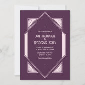 Plum Velvet & Soft Blush Art Deco Wedding Photo Kaart (Voorkant)