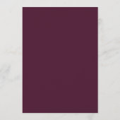 Plum Verdant Bloom Wedding Kaart (Achterkant)