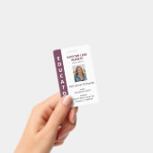 Plum Vertical Stripe Homeschool Educator ID Badge (Handheld)
