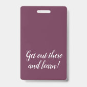 Plum Vertical Stripe Homeschool Educator ID Badge (Achterkant)